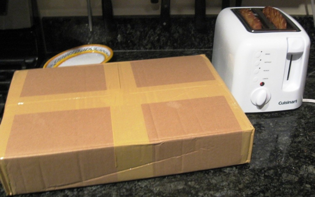 We left the toaster in there to give the box some perspective.  You can't have our toast.