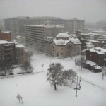 A snowbound Chinatown Park